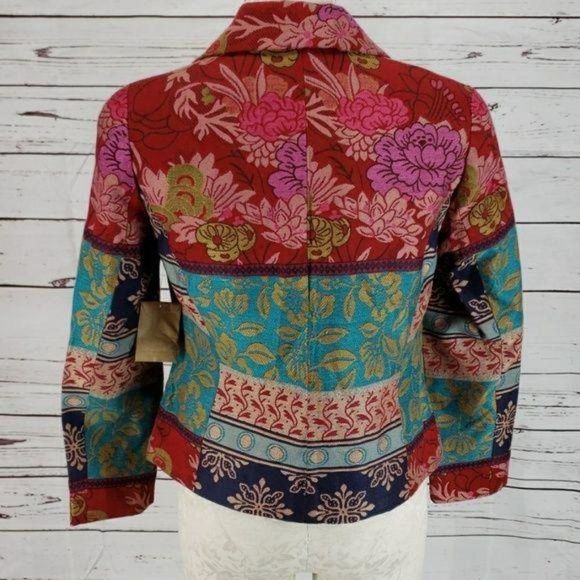 Coldwater creek jacquard boho 8P jacket blazer - Picture 7 of 8